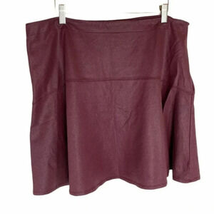 Mark. XXL‎ Maroon glitter faux leather skater skirt